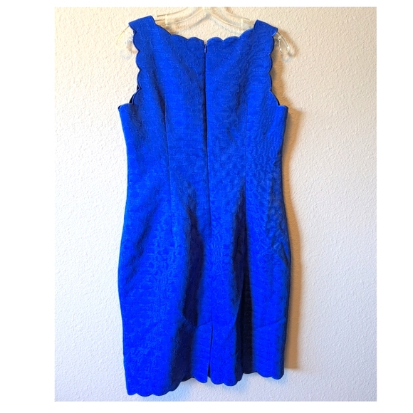 RSVP By Talbots Blue Sheath Midi Jacquard Dress for Cocktail Events Sz. 8 M - Picture 4 of 11